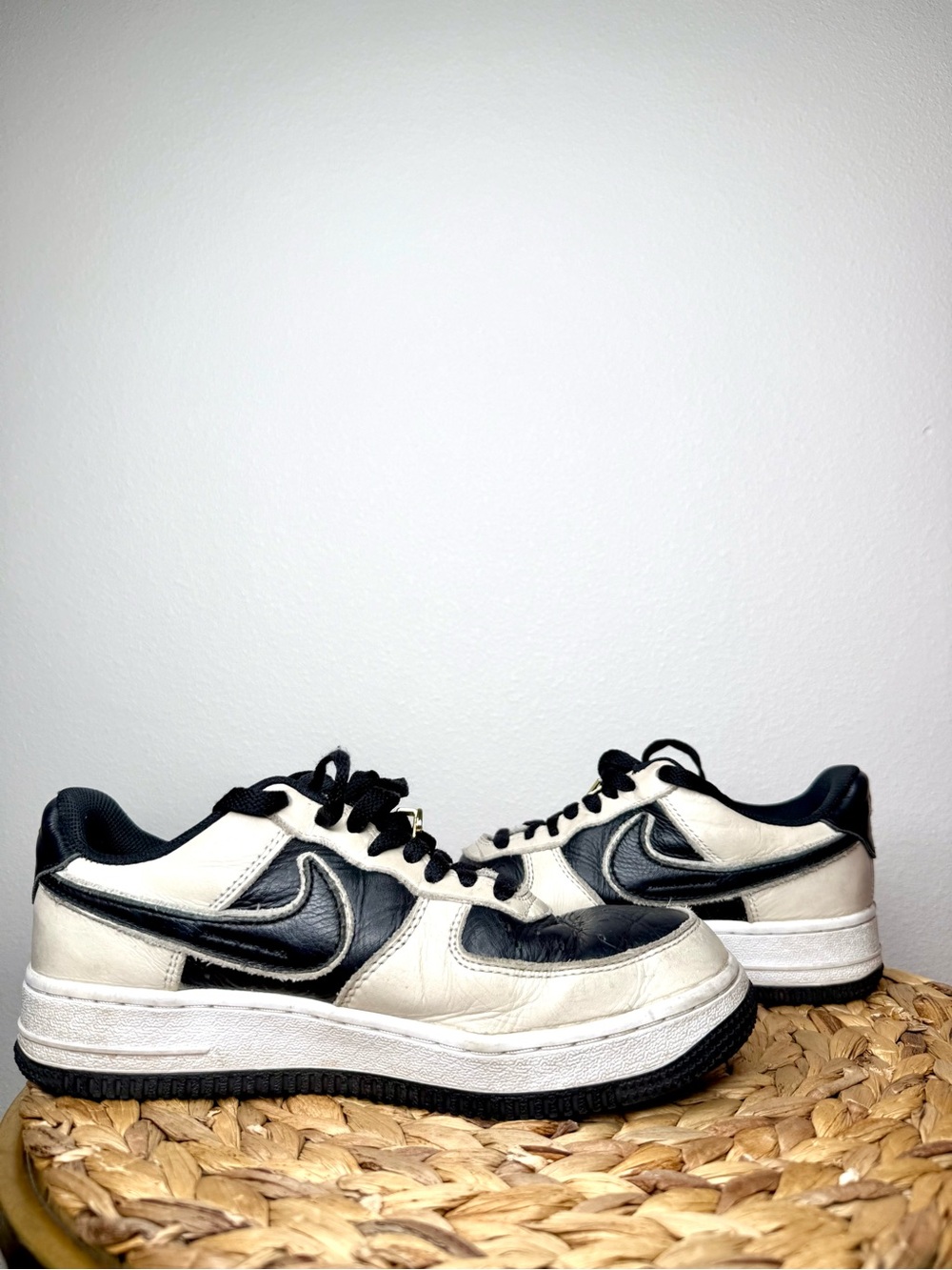 Nike Air Force 1 Low Sneaker By You (Custom) Leather Black & Taupe Colorway